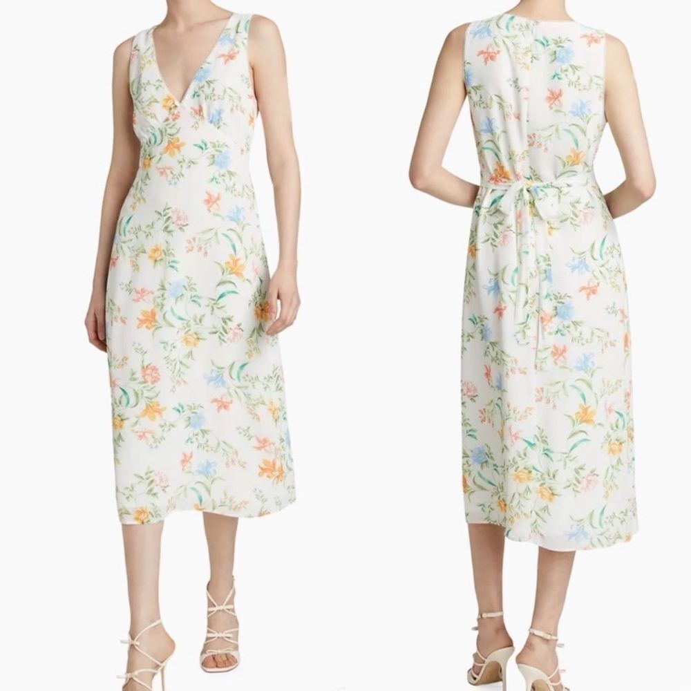WAYF Dahlia Floral Midi-Dress in Vintage